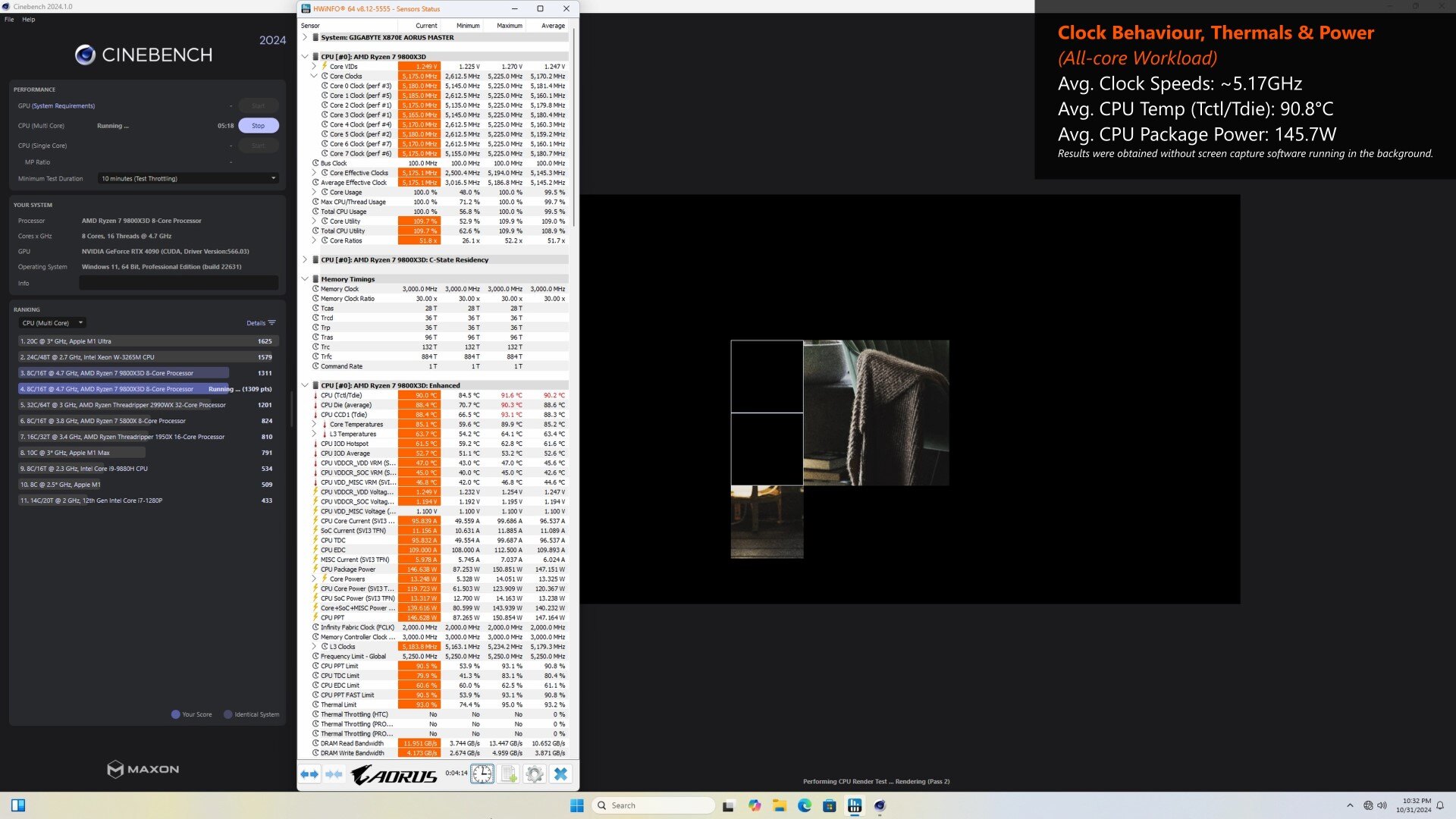 9800X3D Clock Behaviour, Thermals & Power