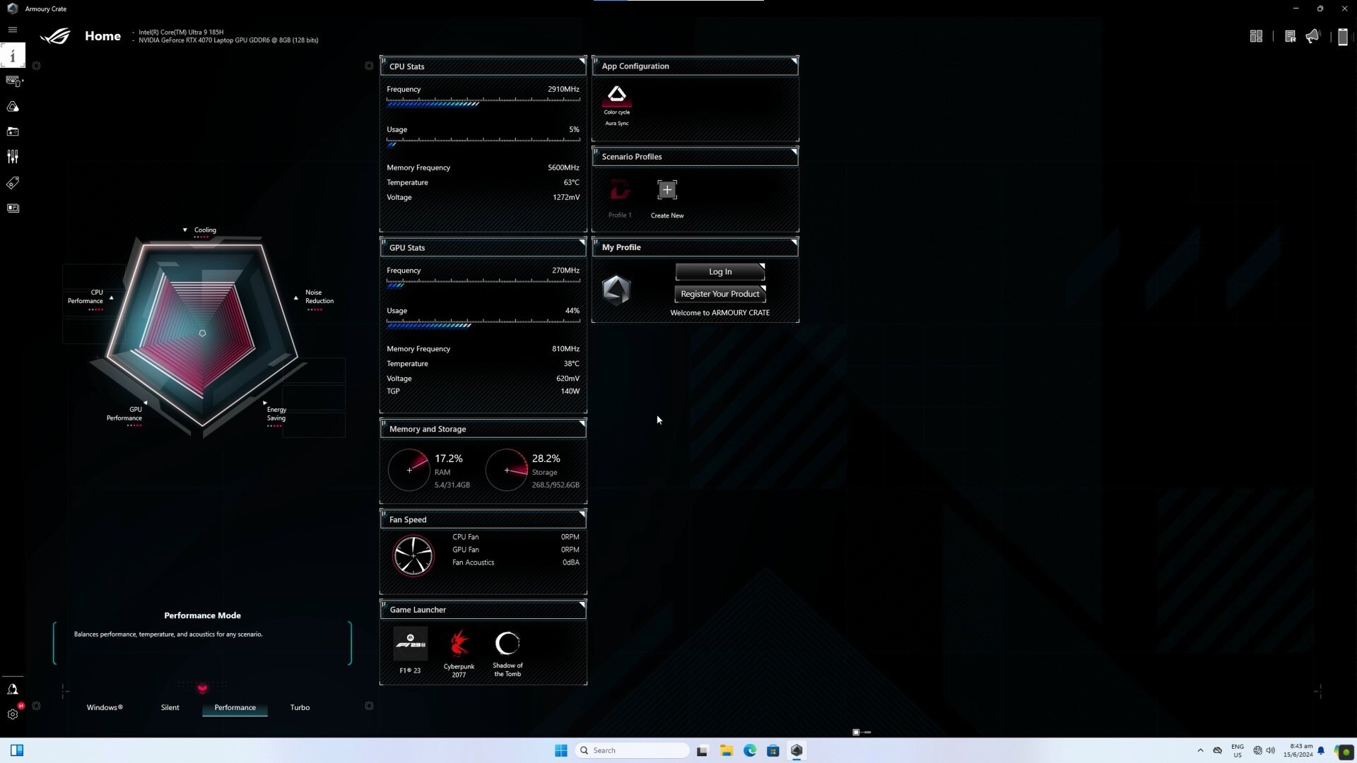 ASUS ROG NUC 970 Power Profiles