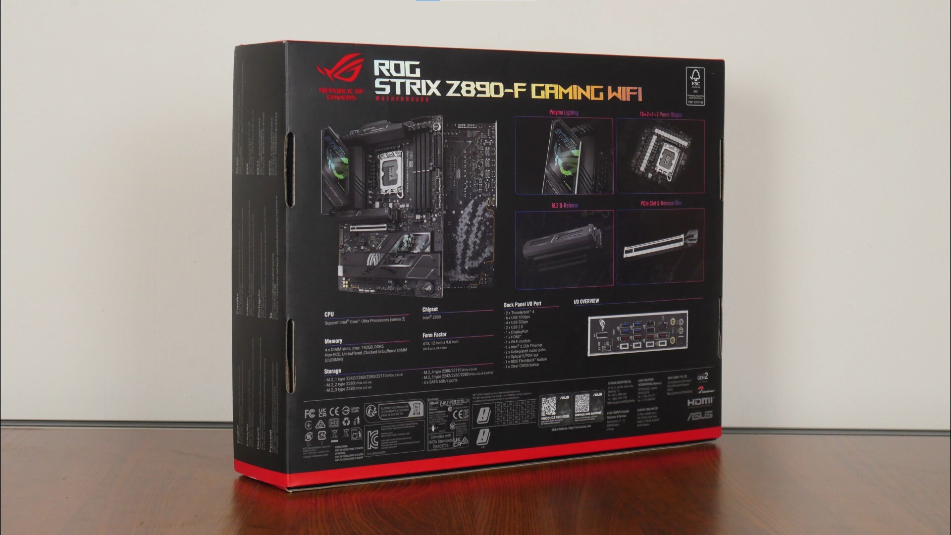 ASUS ROG Strix Z890-F Gaming WIFI Packaging (Rear)