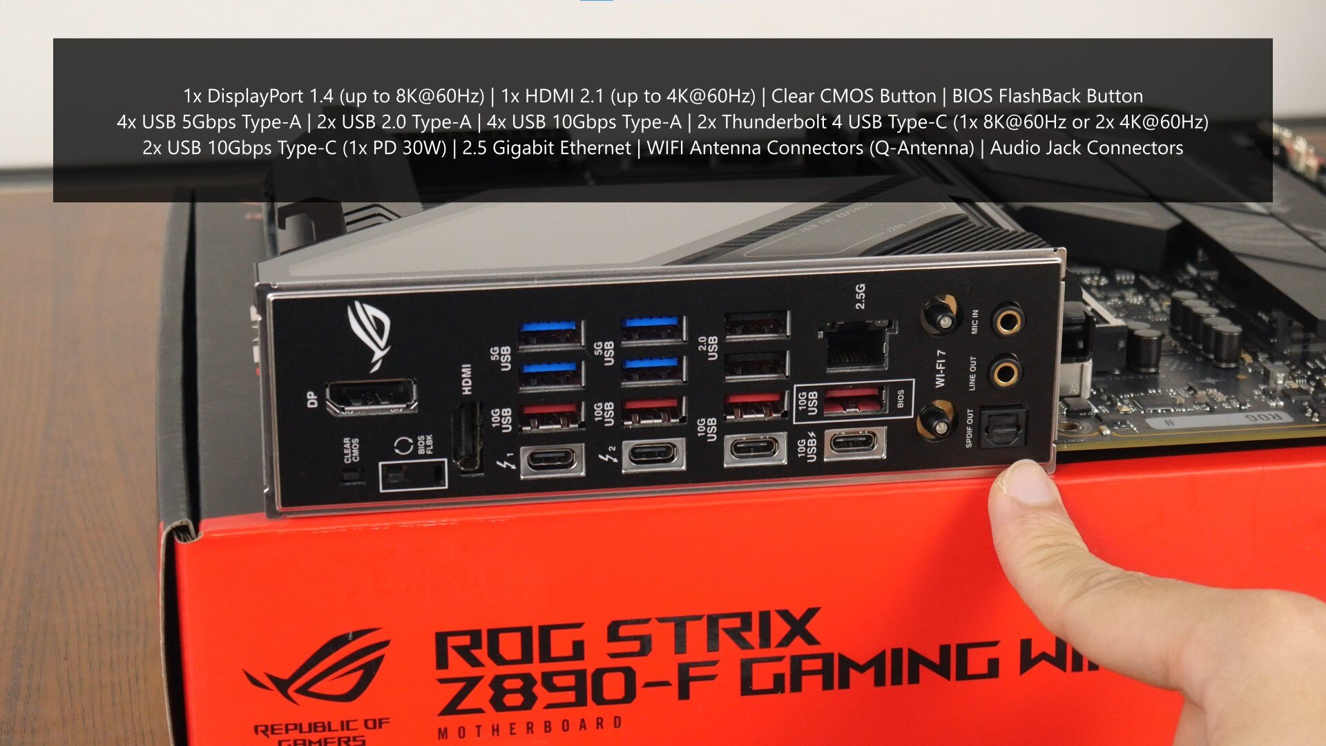 ASUS ROG Strix Z890-F Gaming WIFI Rear IO