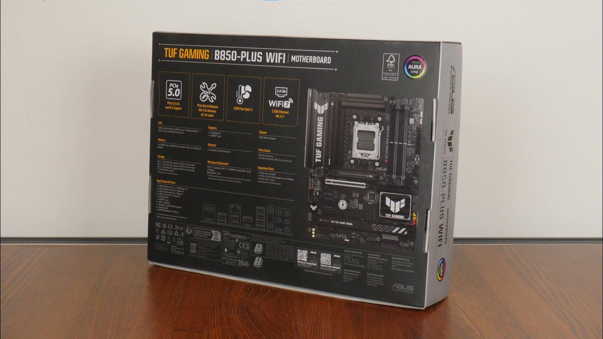 ASUS TUF Gaming B850-PLUS WIFI Packaging (Rear)