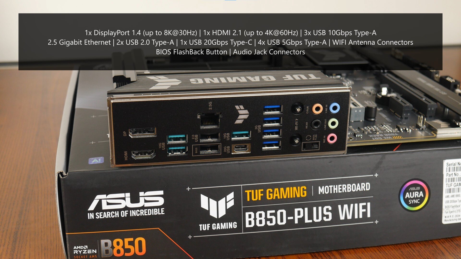 ASUS TUF Gaming B850-PLUS WIFI Rear IO