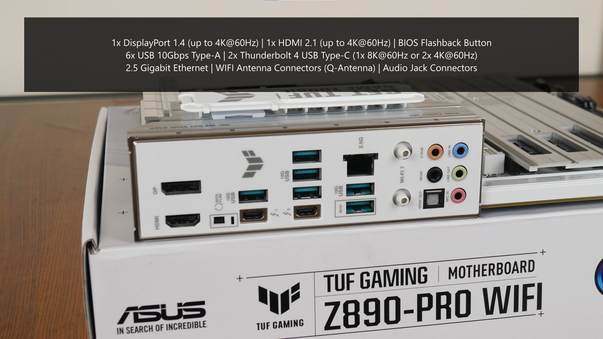 ASUS TUF Gaming Z890-PRO WIFI Rear IO