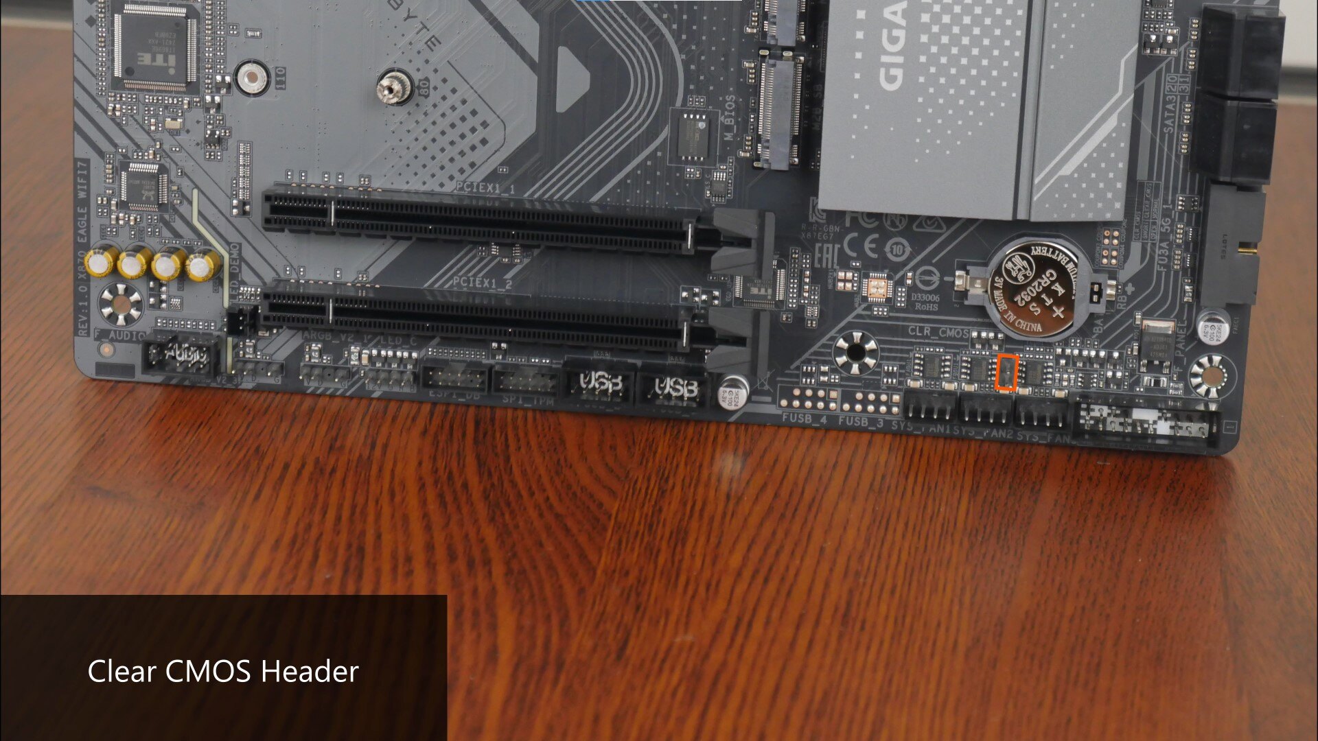 Gigabyte X870 EAGLE WIFI7 Clear CMOS Header