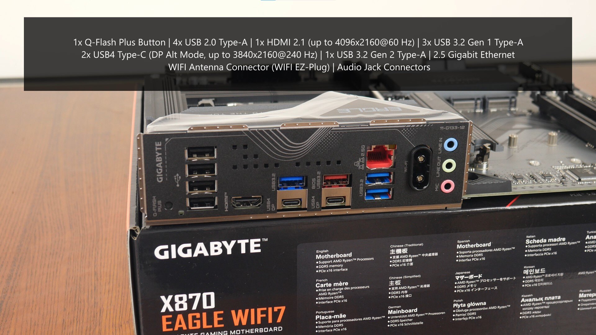 Gigabyte X870 EAGLE WIFI7 Rear IO