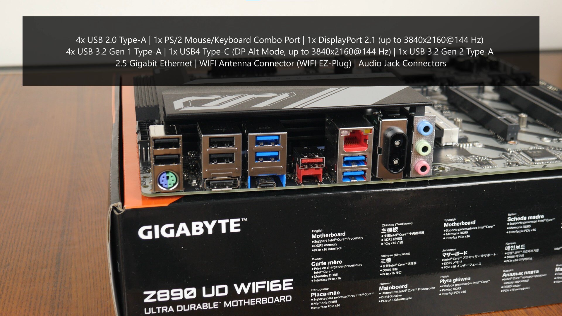 Gigabyte Z890 UD WIFI6E Rear IO