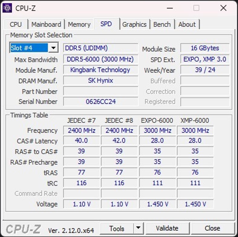 KingBank DDR5 Dark Heatsink CPU-Z Screenshot (2)