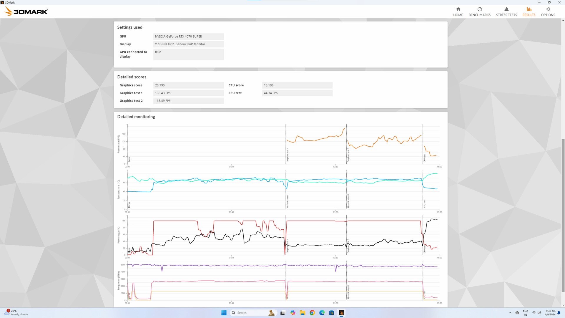 MSI GeForce RTX 4070 SUPER 12G GAMING SLIM World of Warcraft EDITION 3DMark Time Spy Results (2)