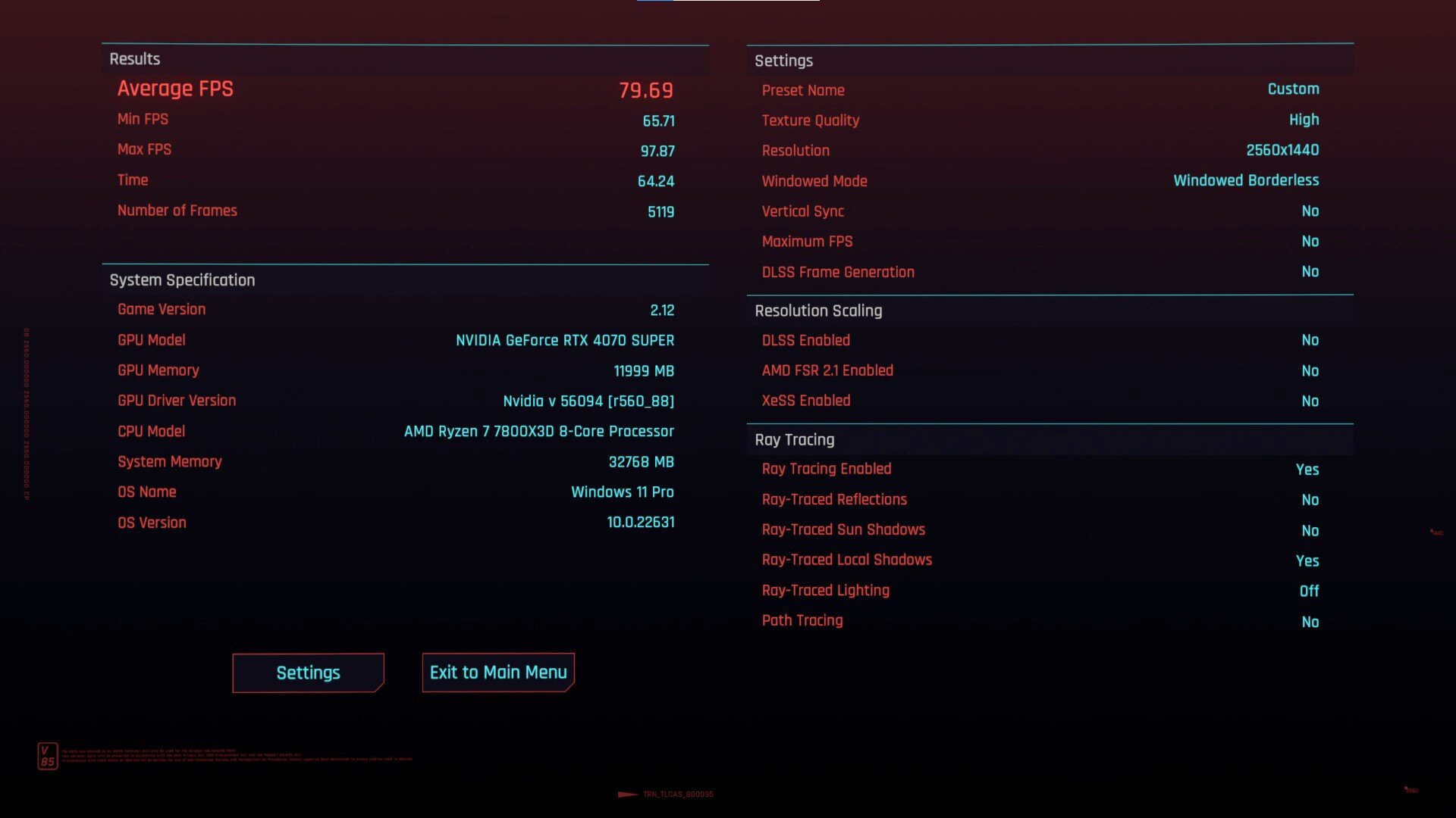 MSI GeForce RTX 4070 SUPER 12G GAMING SLIM World of Warcraft EDITION Cyberpunk 2077 Benchmark (2)