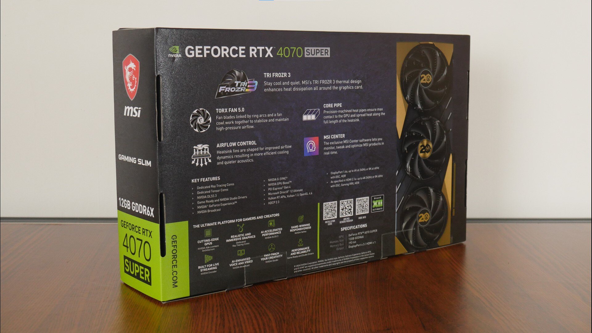 MSI GeForce RTX 4070 SUPER 12G GAMING SLIM World of Warcraft EDITION Inner Box (Rear)