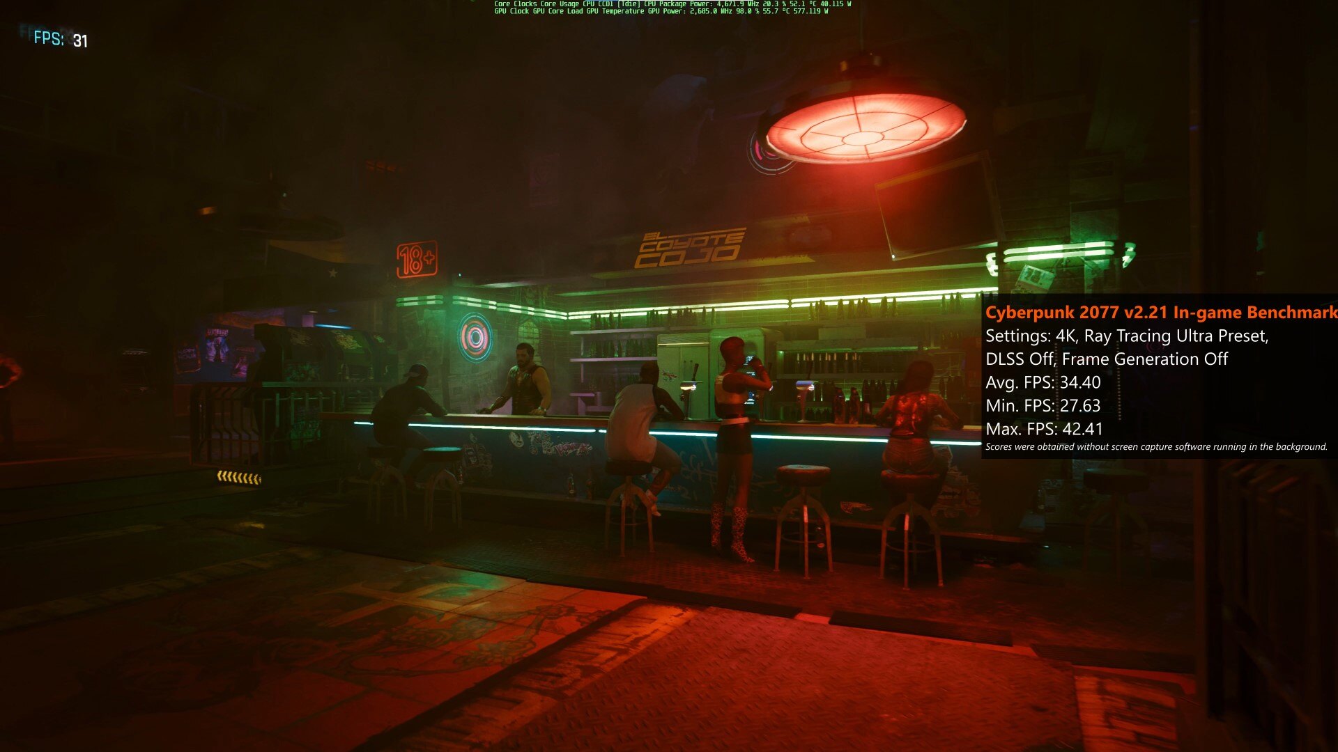 MSI GeForce RTX 5090 32G SUPRIM LIQUID SOC Cyberpunk 2077 Benchmark (1)