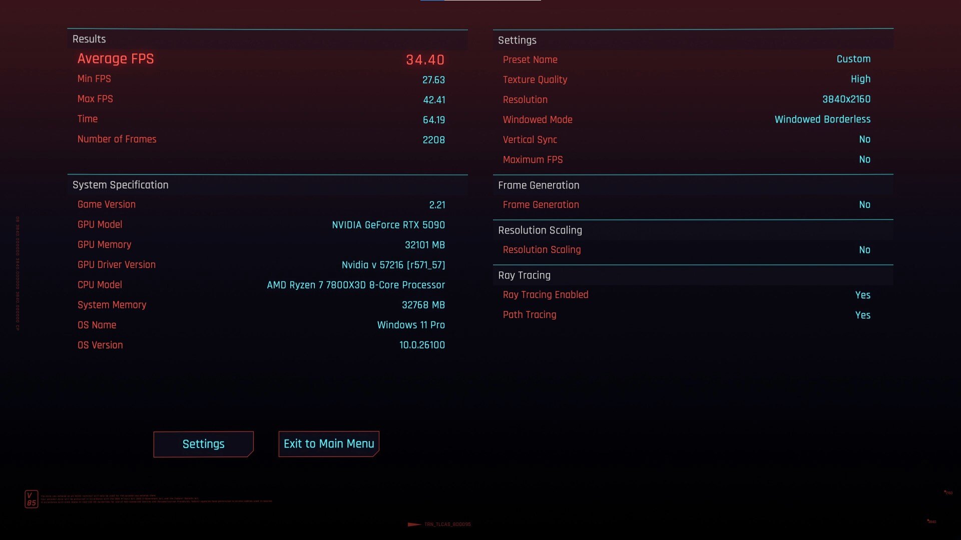 MSI GeForce RTX 5090 32G SUPRIM LIQUID SOC Cyberpunk 2077 Benchmark (2)