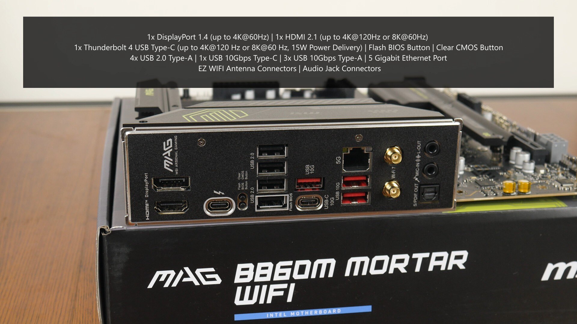 MSI MAG B860M MORTAR WIFI Rear IO