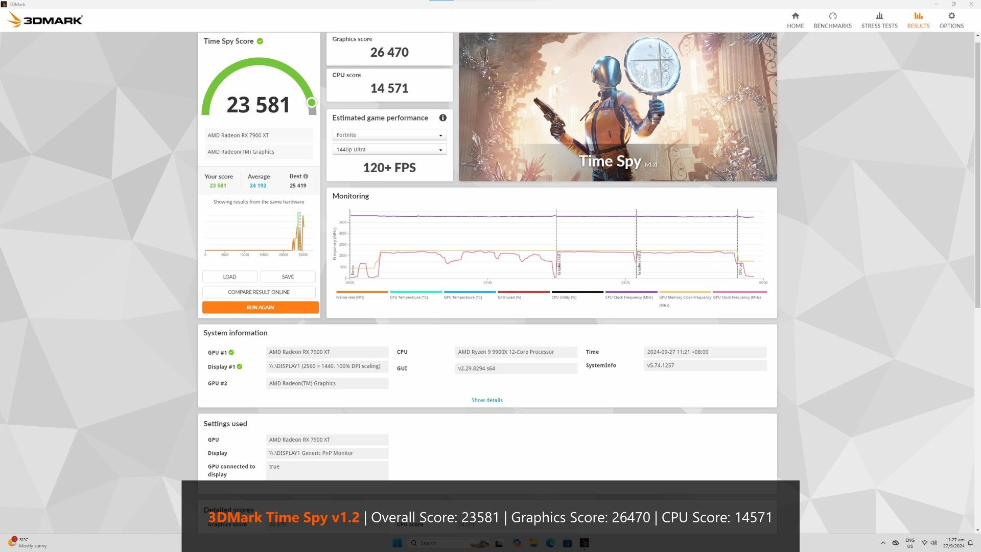 MSI MPG X870E CARBON WIFI 3DMark Time Spy (1)